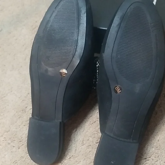 INC International Concepts Black and Silver Mules with Crystal Bow - Picture 3 of 5